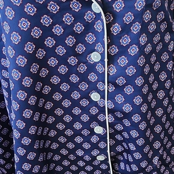 J. Crew Factory Navy Blue Print Pajama Top NWT - Picture 9 of 12